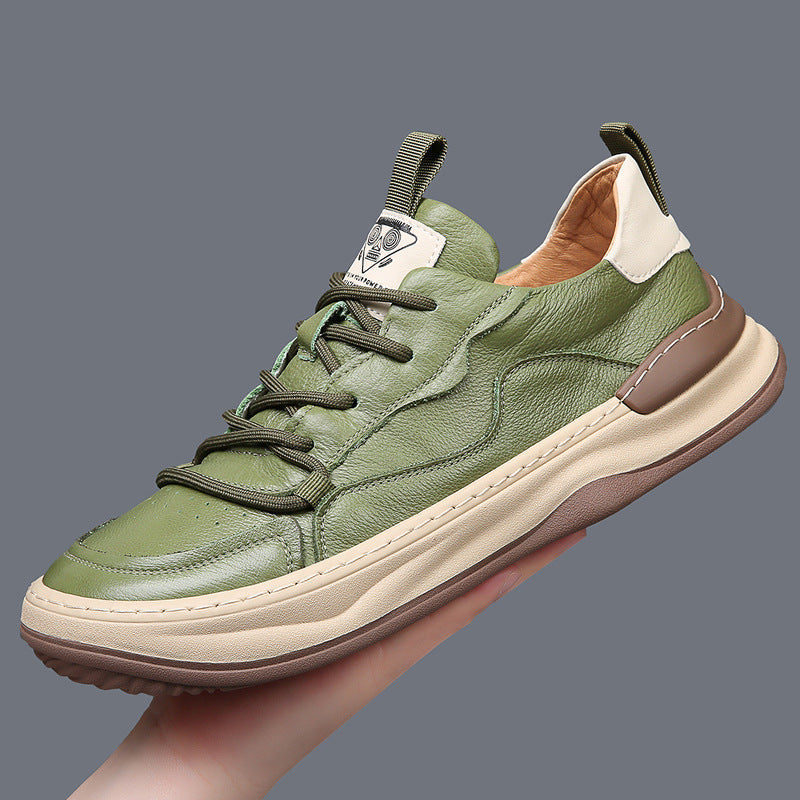 Men's Leather Fashion Sneakers Casual Walking Shoes