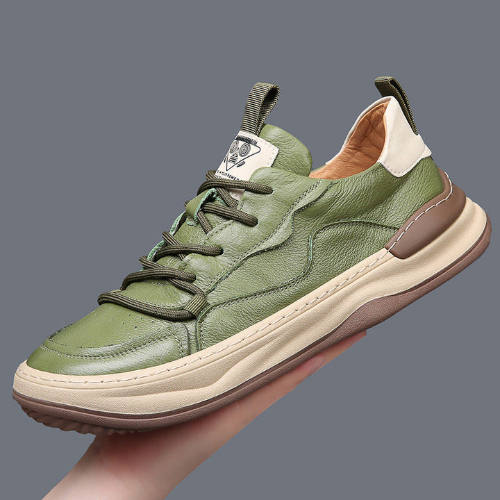 Men's Leather Fashion Sneakers Casual Walking Shoes