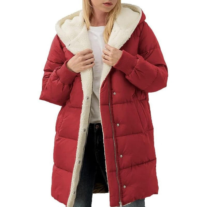 Women's Fleece Lined Puffer Coat Hooded Parka