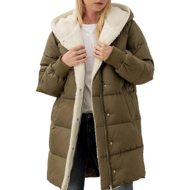 Women's Fleece Lined Puffer Coat Hooded Parka