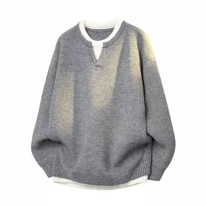 Men's Wool-Blend Nordic Knit Crewneck Sweater