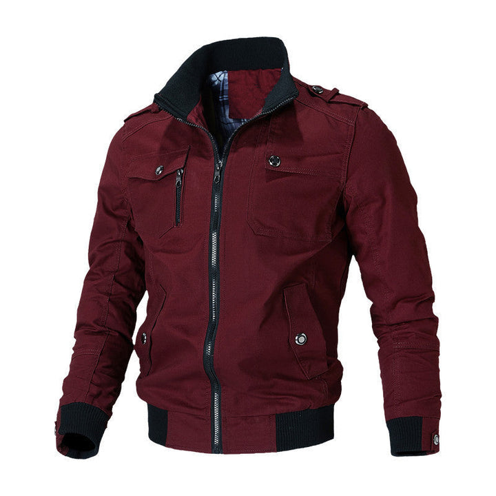 Men's Canvas Bomber Cargo Flight Jacket