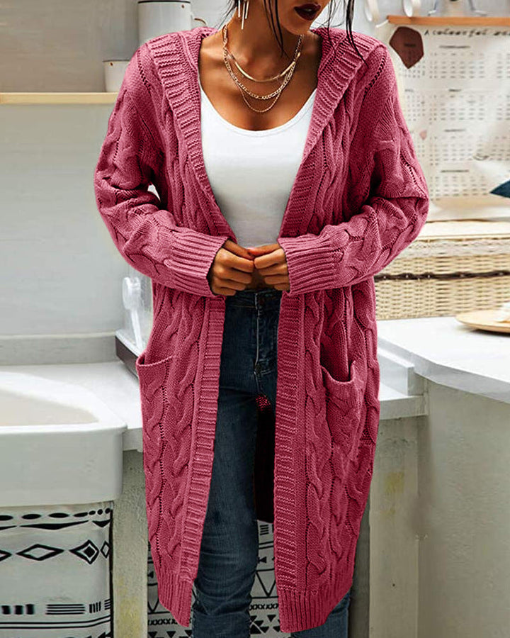 Cardigan oversize tricoté pour femme, ouvert sur le devant