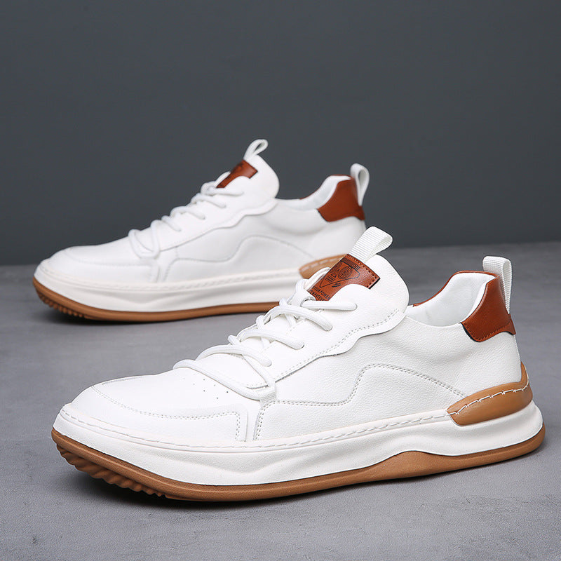 Men's Leather Fashion Sneakers Casual Walking Shoes