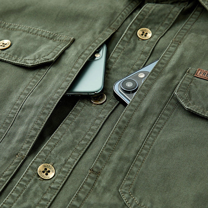 Men's Wool-Mix Button Up Overshirt Jacket