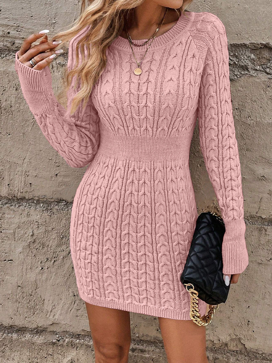 Women’s Wool Cable-Knit Bodycon Mini Dress