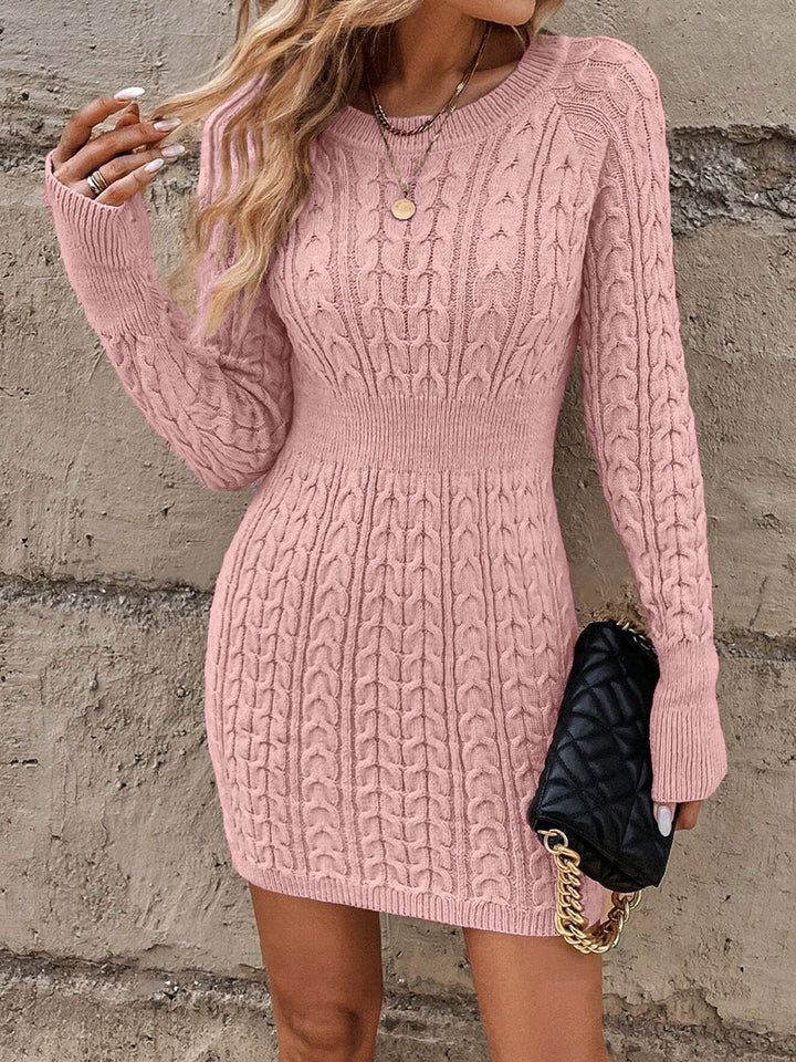 Women’s Wool Cable-Knit Bodycon Mini Dress