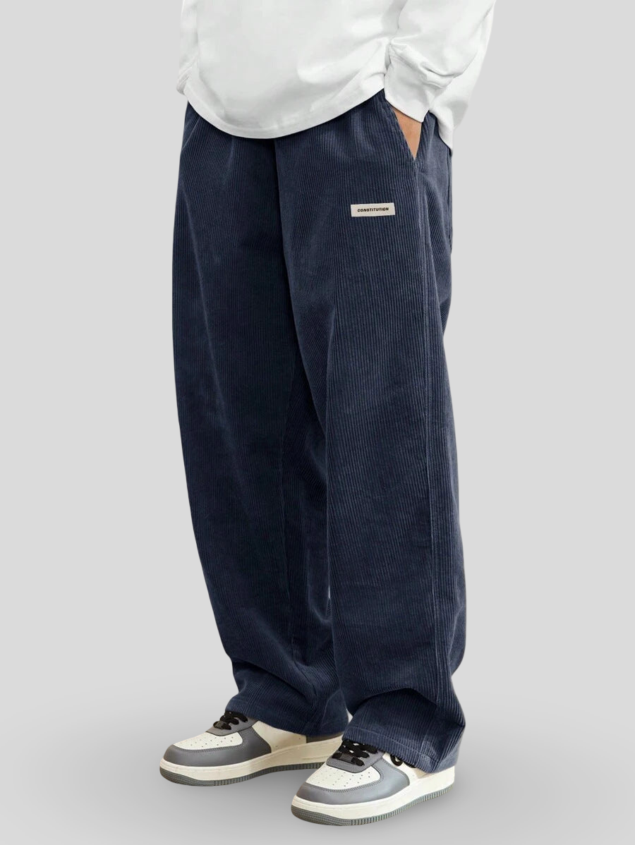 Men's Loose-Fit Wide-Leg Corduroy Pants