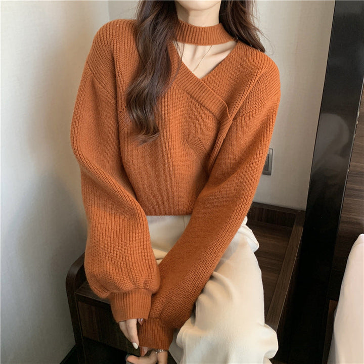 Women's Long Sleeve Merino Wool Knit Sweater V Neck Pullover