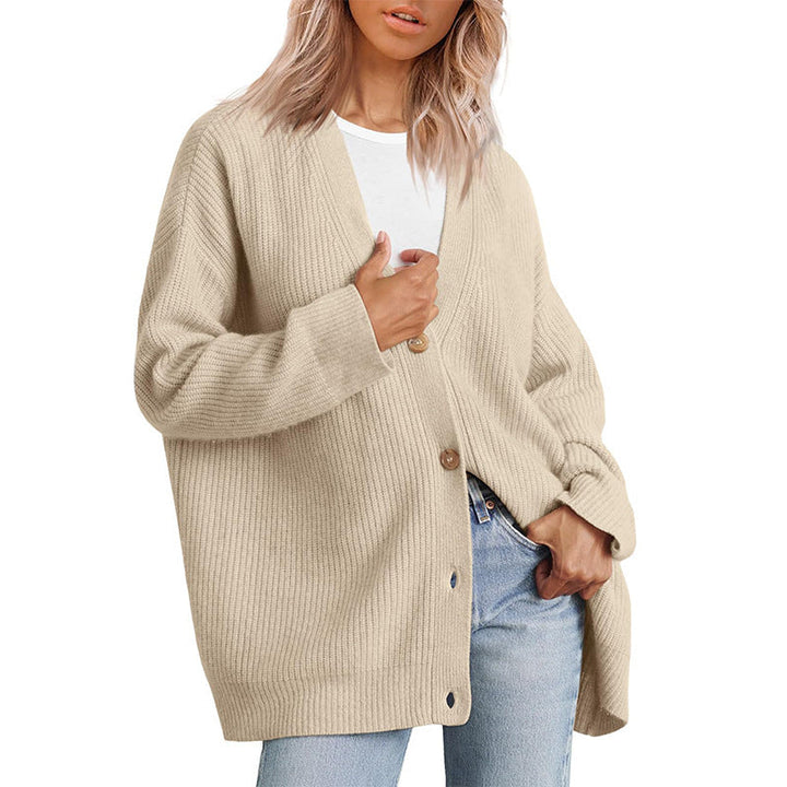 Cardigan Women's Knit Oversized Striped Sweater