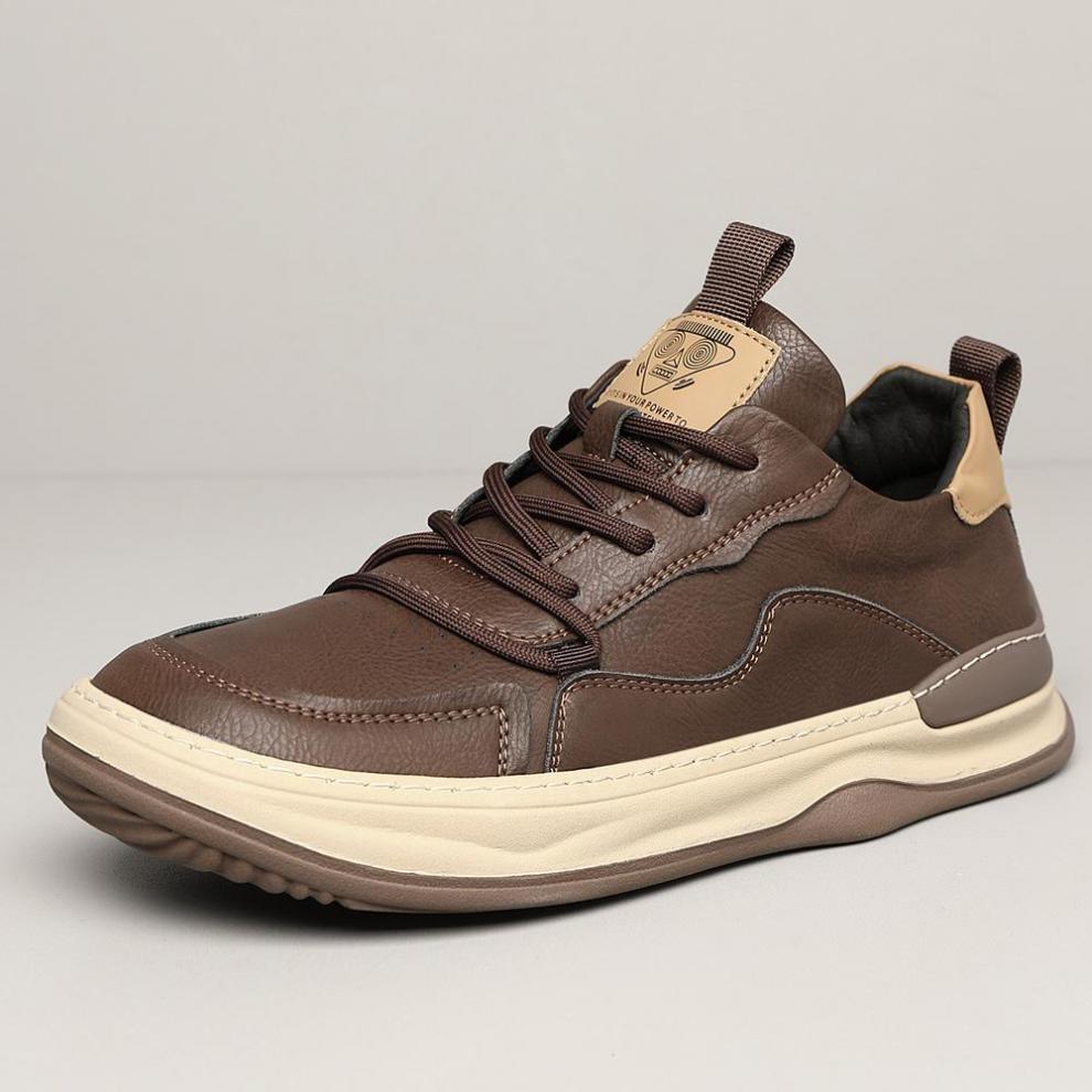 Men's Leather Fashion Sneakers Casual Walking Shoes
