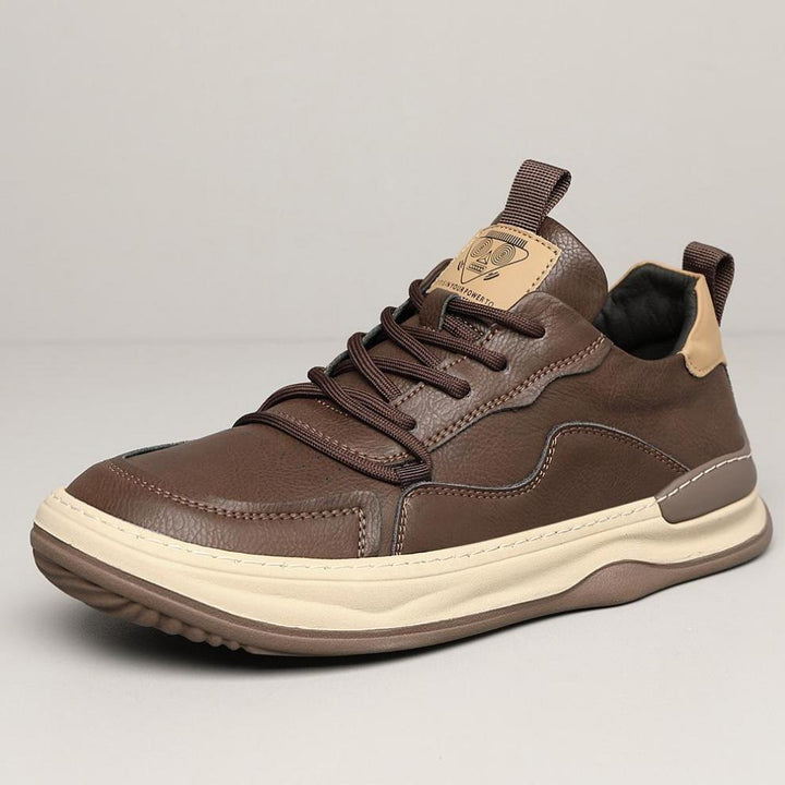 Men's Leather Fashion Sneakers Casual Walking Shoes