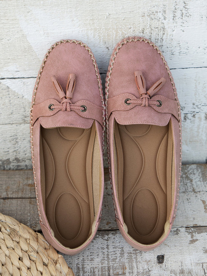 Loafers Womens Suede Slip On Flat Shoes