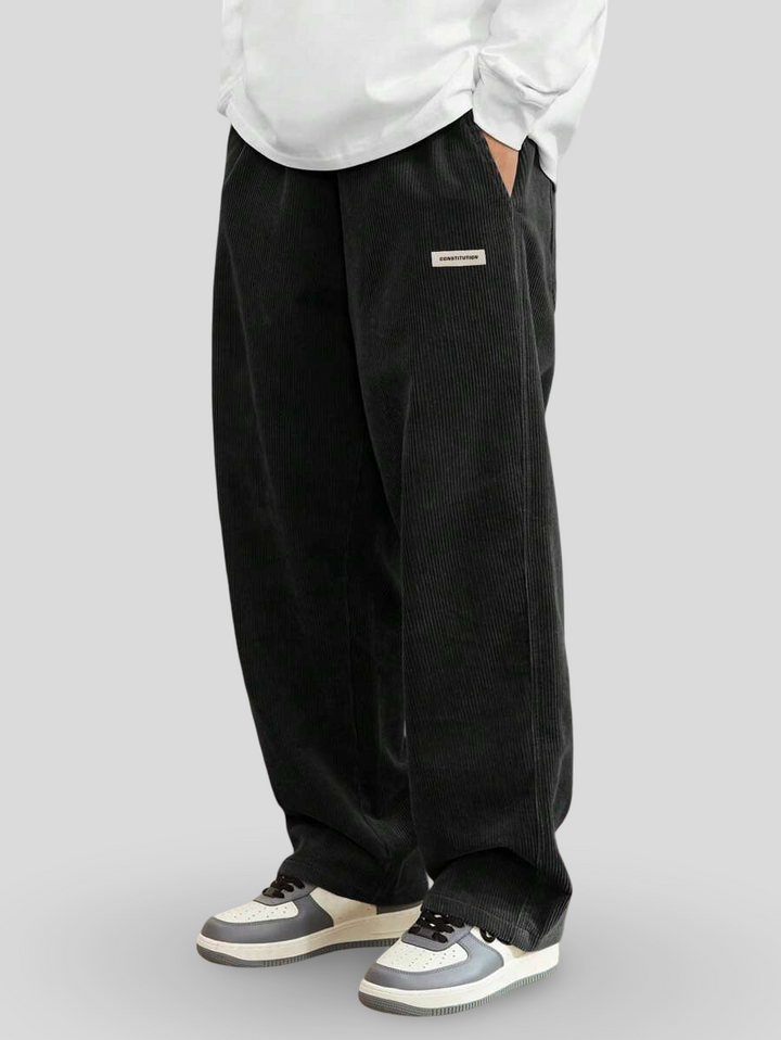Men's Loose-Fit Wide-Leg Corduroy Pants