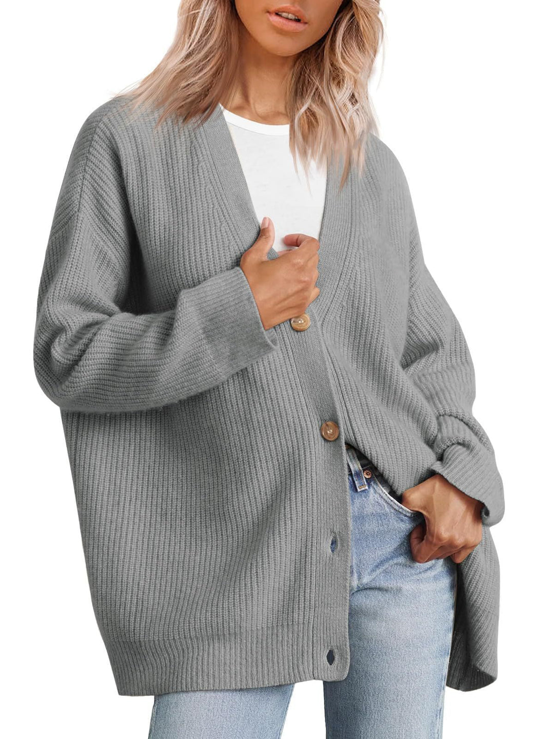 Cardigan Women's Knit Oversized Striped Sweater