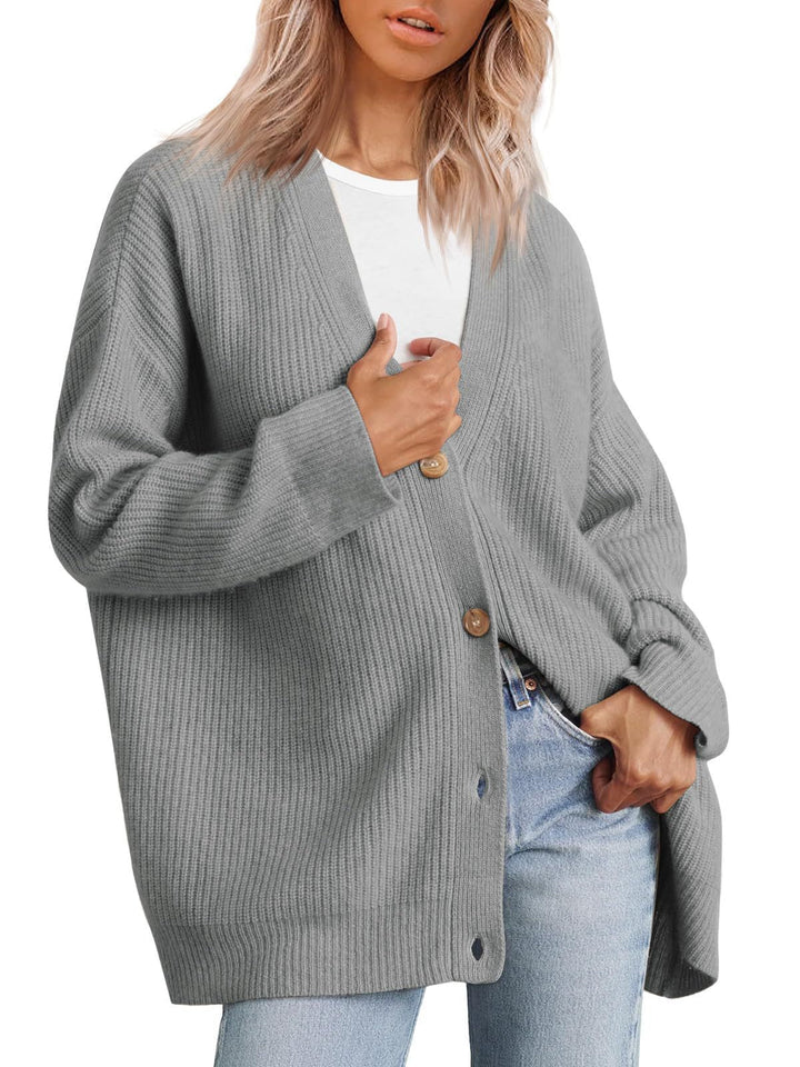 Cardigan Women's Knit Oversized Striped Sweater