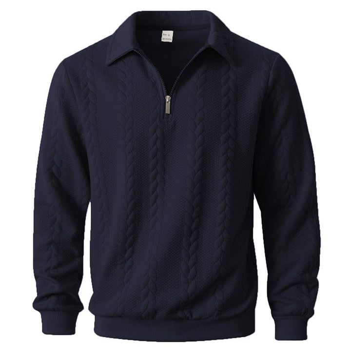 Men’s Merino Wool Quarter-Zip Knit Polo Sweater
