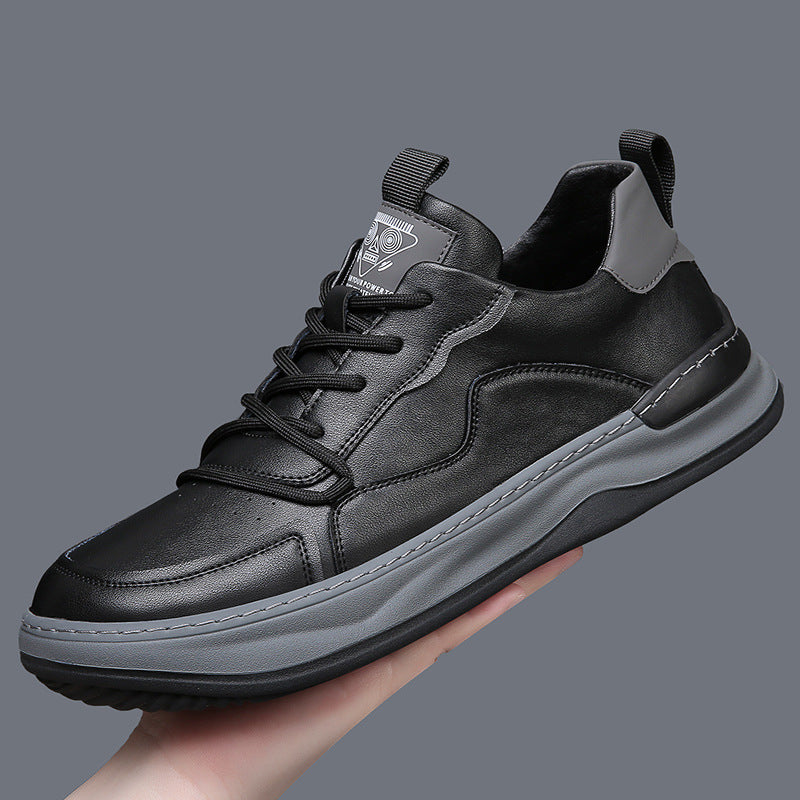 Men's Leather Fashion Sneakers Casual Walking Shoes