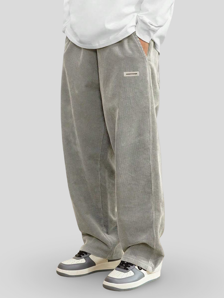 Men's Loose-Fit Wide-Leg Corduroy Pants