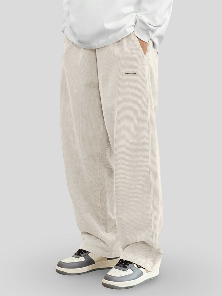 Men's Loose-Fit Wide-Leg Corduroy Pants