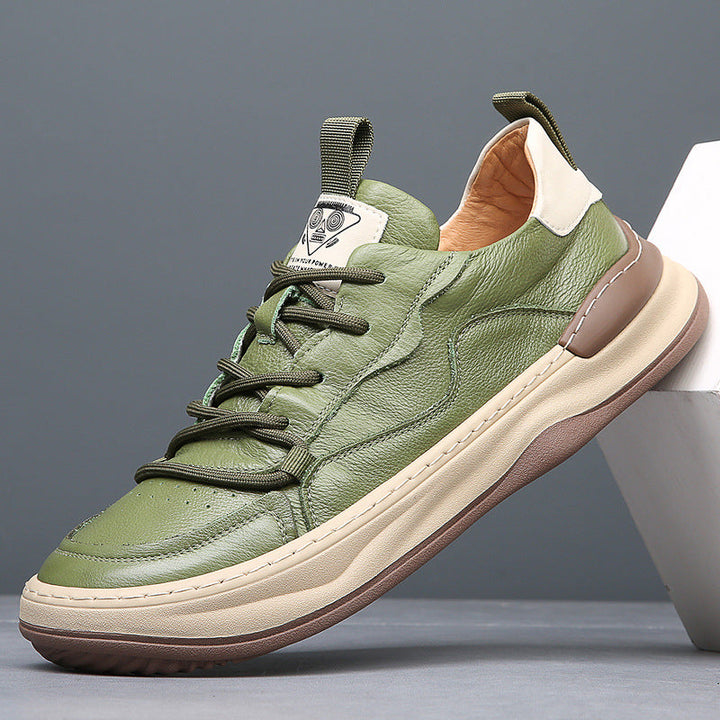 Men's Leather Fashion Sneakers Casual Walking Shoes