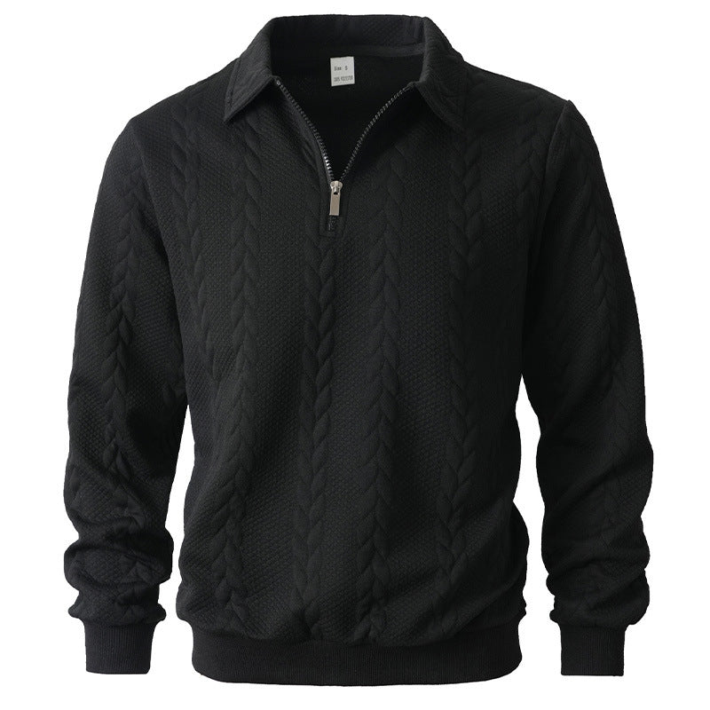 Men’s Merino Wool Quarter-Zip Knit Polo Sweater