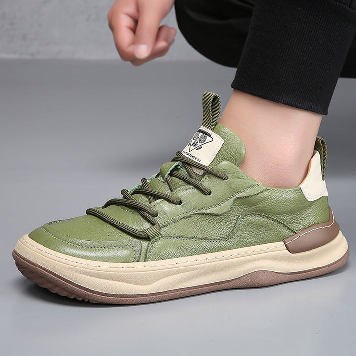 Men's Leather Fashion Sneakers Casual Walking Shoes