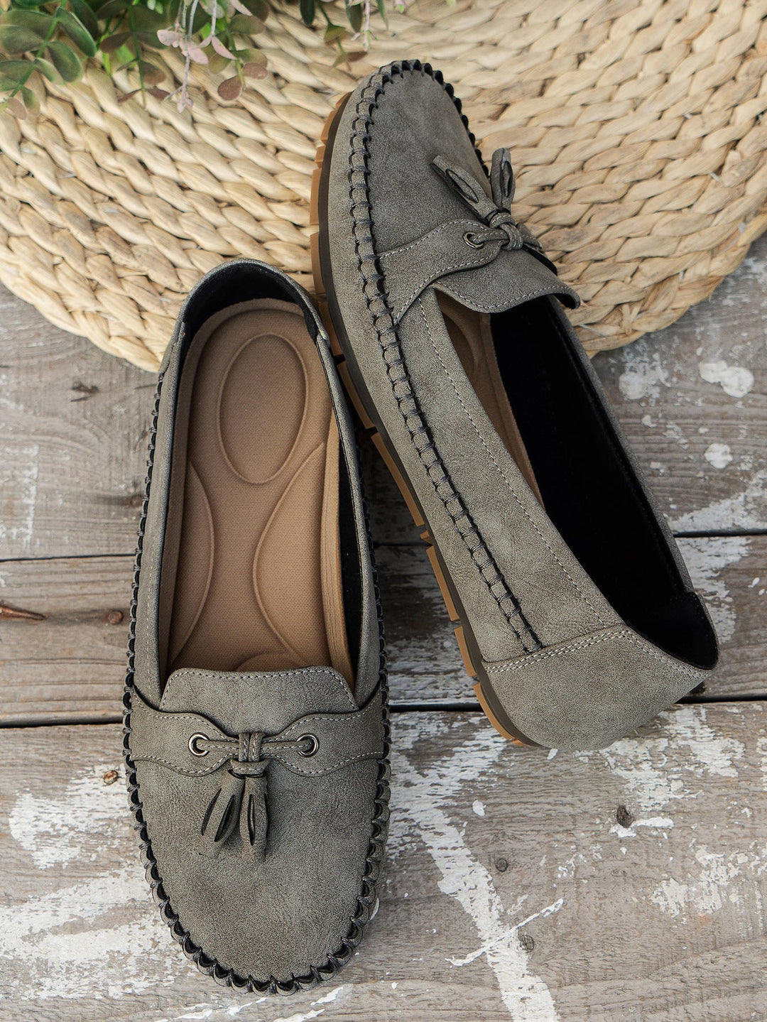 Loafers Womens Suede Slip On Flat Shoes