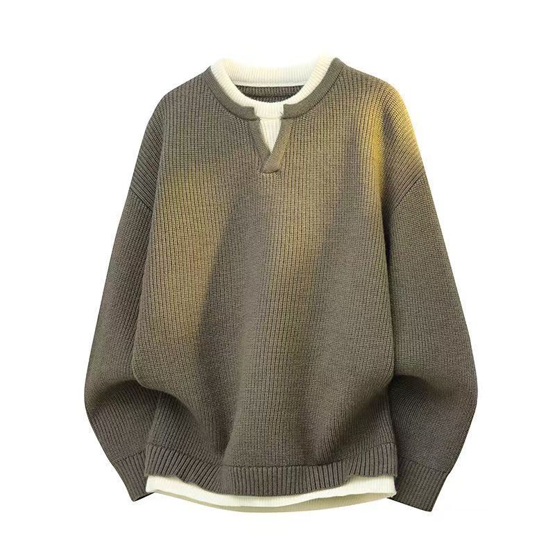 Men's Wool-Blend Nordic Knit Crewneck Sweater