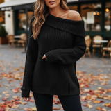 Women’s Relaxed Off-Shoulder Merino Wool Sweater