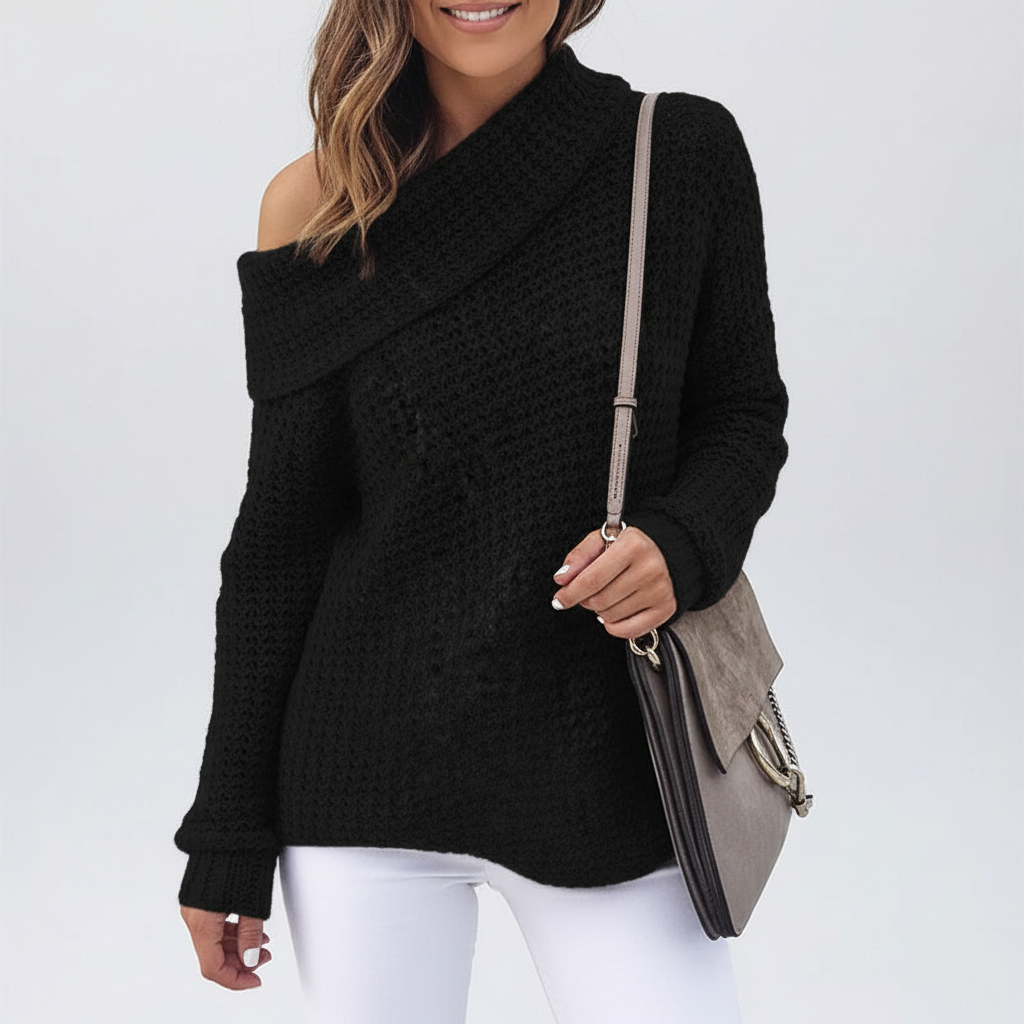 Women’s Relaxed Off-Shoulder Merino Wool Sweater