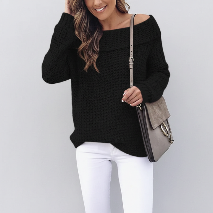 Women’s Relaxed Off-Shoulder Merino Wool Sweater