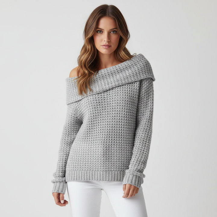 Women’s Relaxed Off-Shoulder Merino Wool Sweater