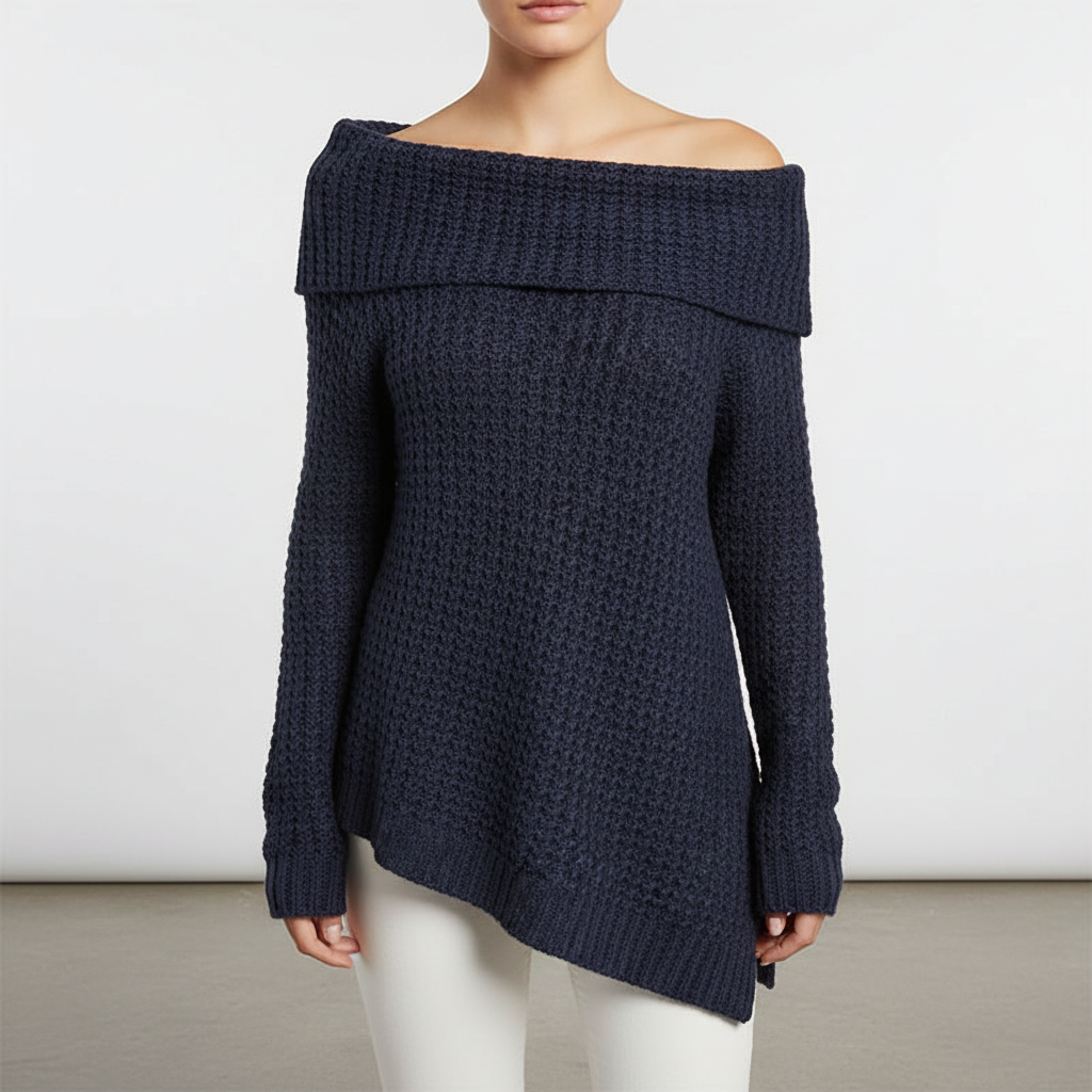 Women’s Relaxed Off-Shoulder Merino Wool Sweater