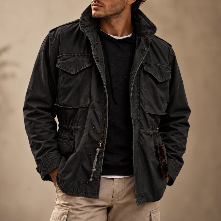 Men's Canvas Military Utility Field Jacket Outerwear Coat