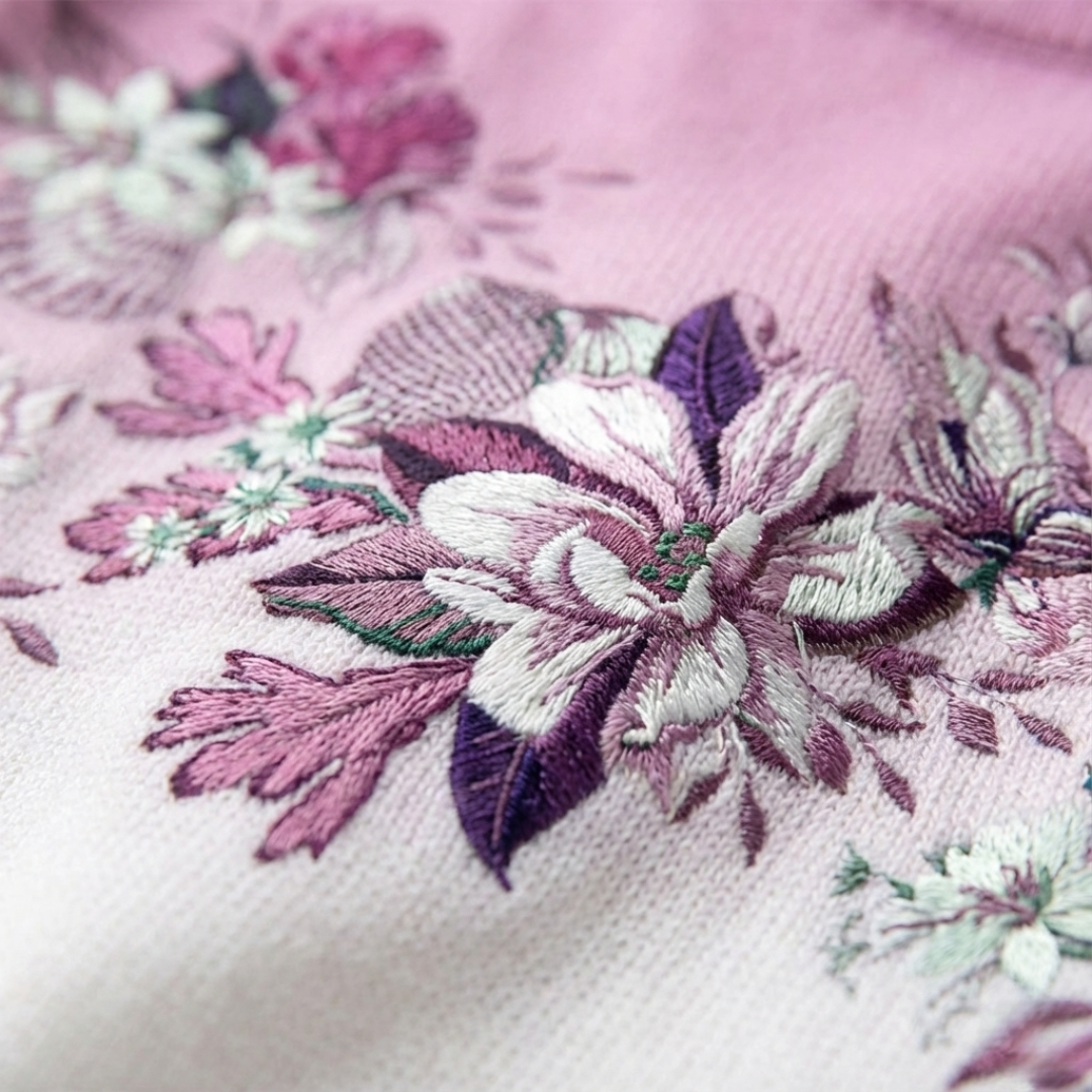 Women's Floral Long-Sleeve Knit Pullover Sweater