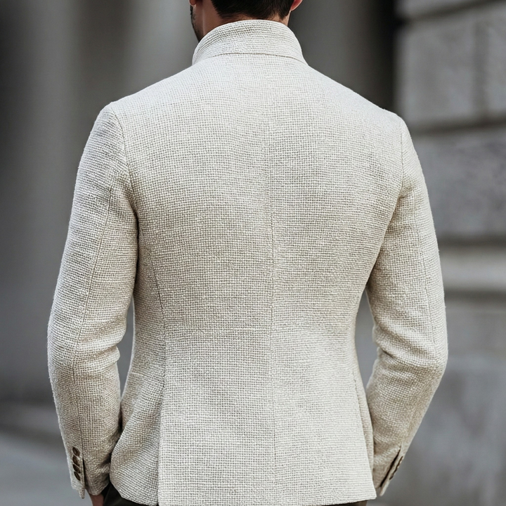Blazer-cardigan décontracté en maille de laine pour homme