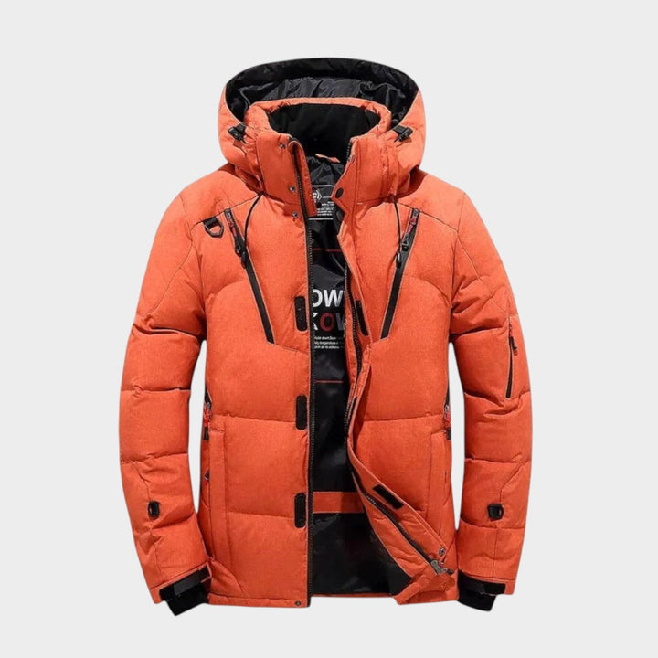 Men’s Fleece-Lined Hooded Nylon Puffer Parka