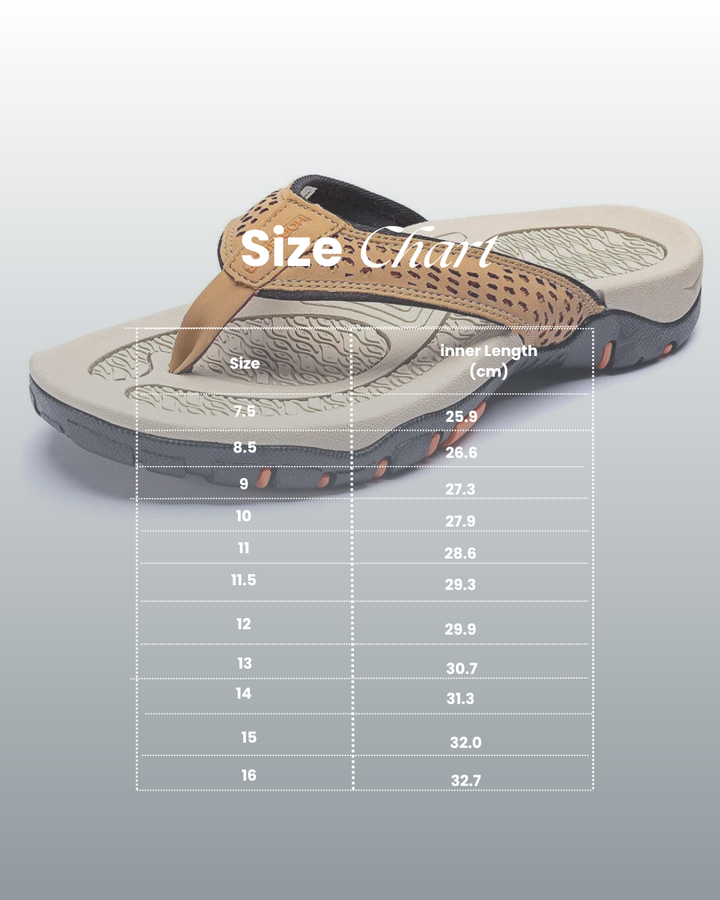 Flip Flops Men's Leather Arch Support Comfort Cushioned Summer Beach Thongs