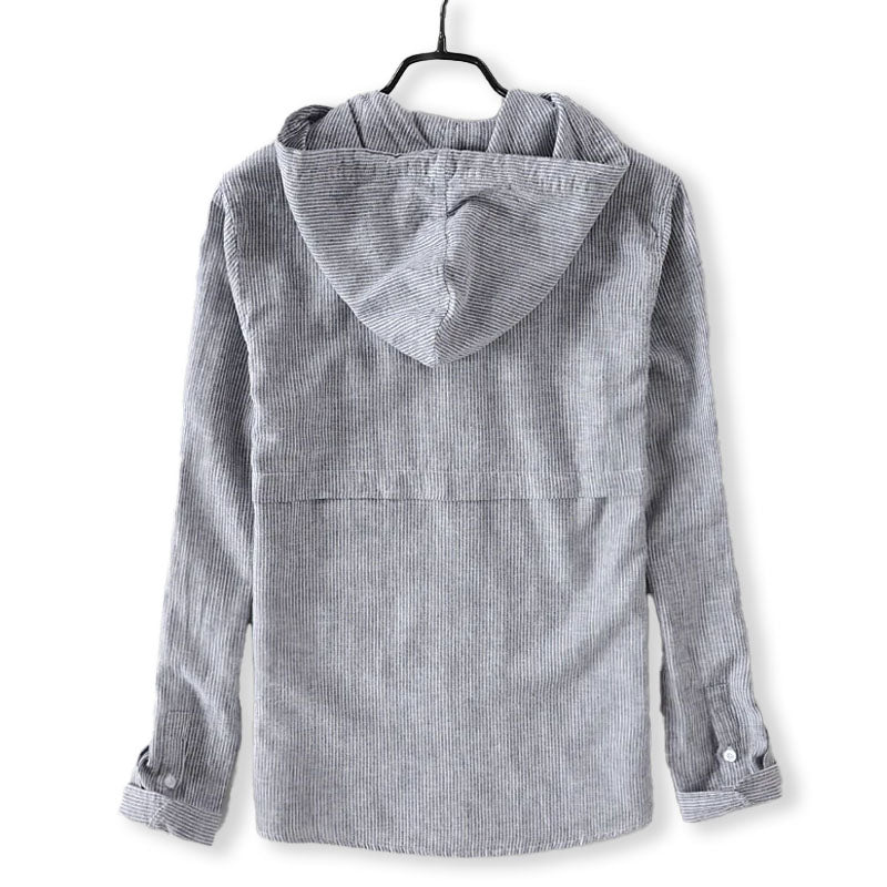 Dámská lehká lněná košile s kapucí, ležérní bunda a overshirt