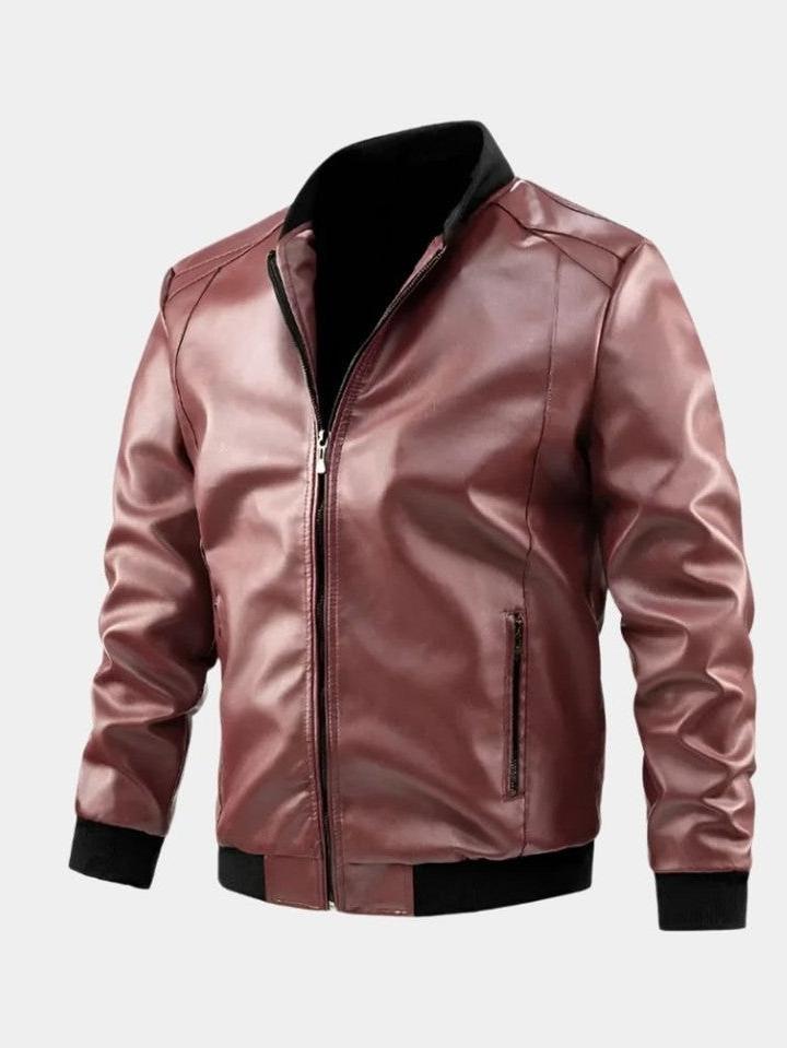 Men’s Leather Flight Bomber Biker Jacket