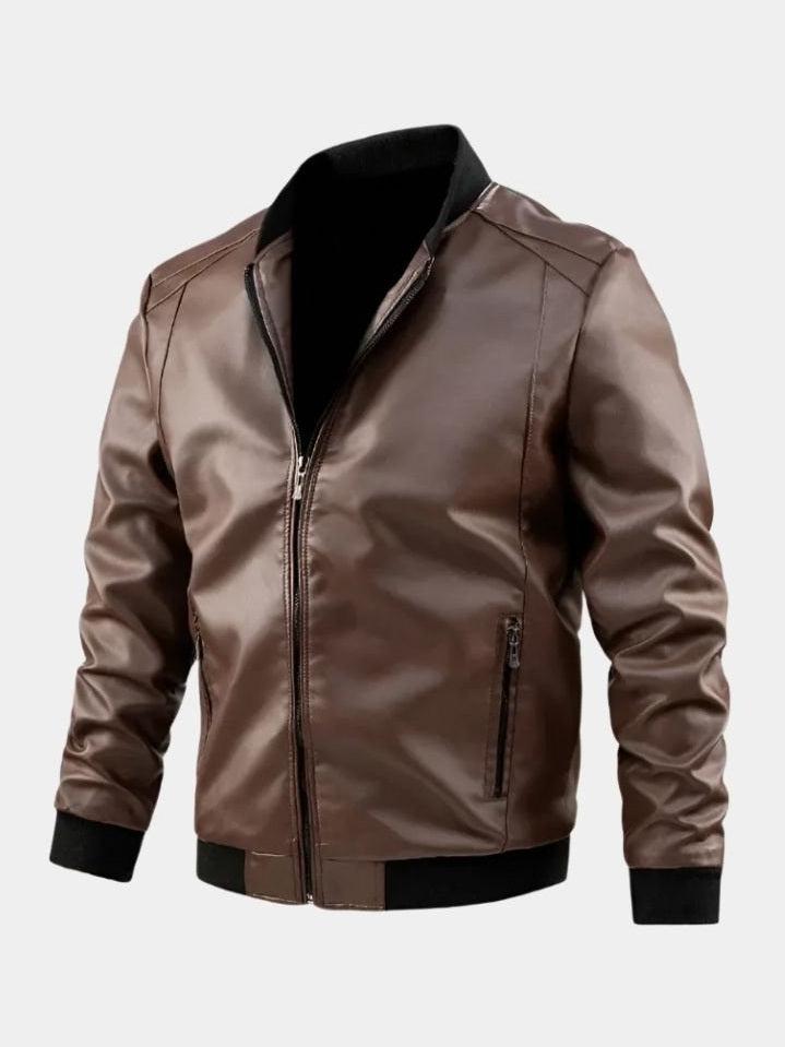 Men’s Leather Flight Bomber Biker Jacket