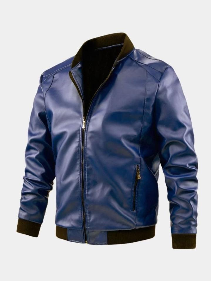 Men’s Leather Flight Bomber Biker Jacket