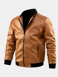 Men’s Leather Flight Bomber Biker Jacket