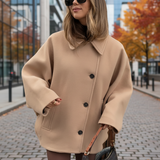 Women's Wool Blend Pea Coat Overcoat Jacket