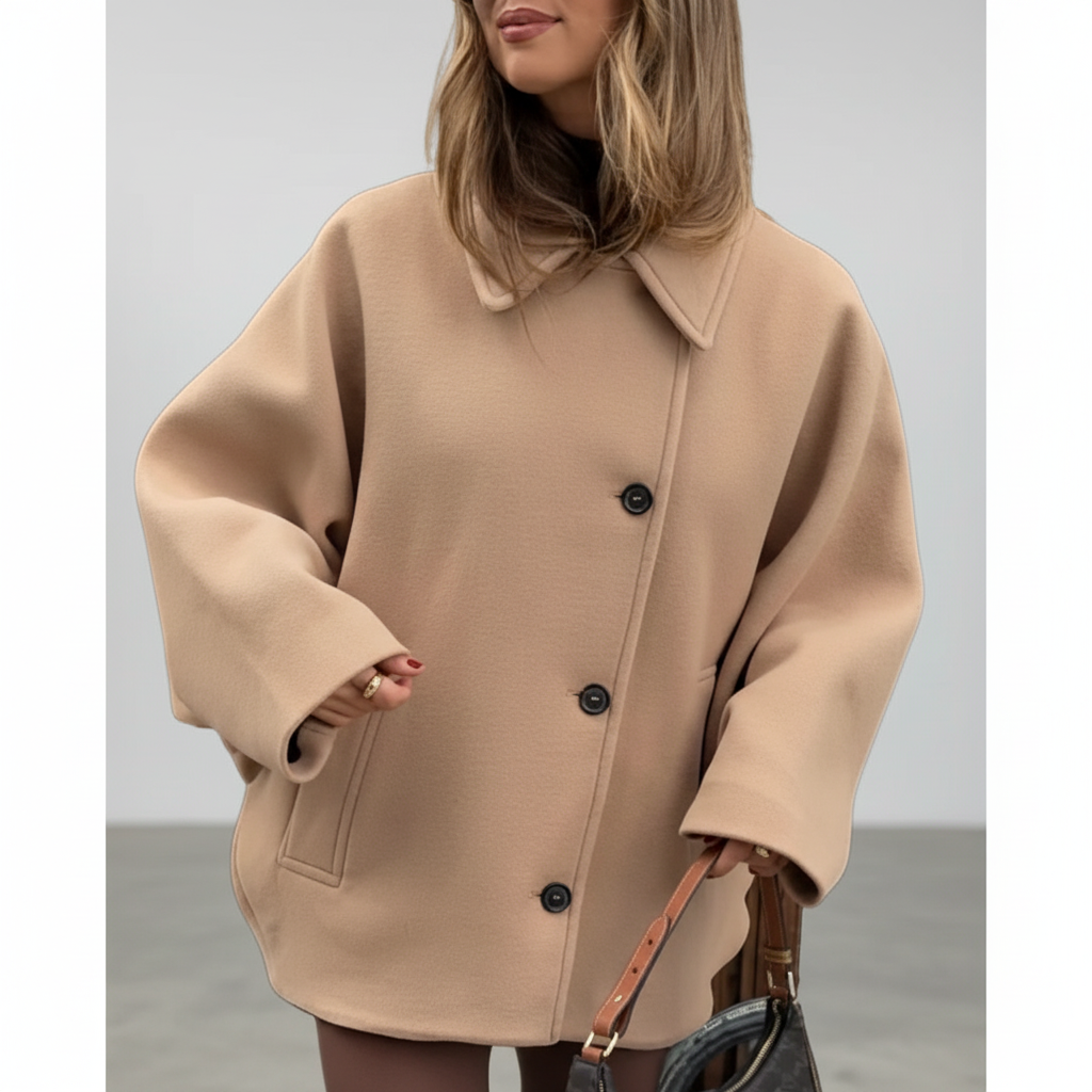 Women's Wool Blend Pea Coat Overcoat Jacket