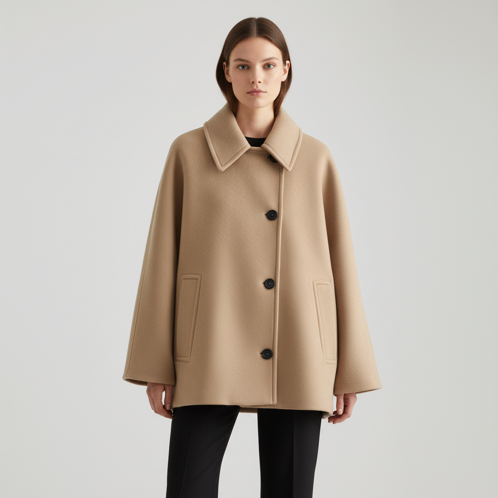Women's Wool Blend Pea Coat Overcoat Jacket