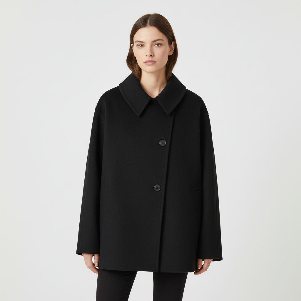 Women's Wool Blend Pea Coat Overcoat Jacket