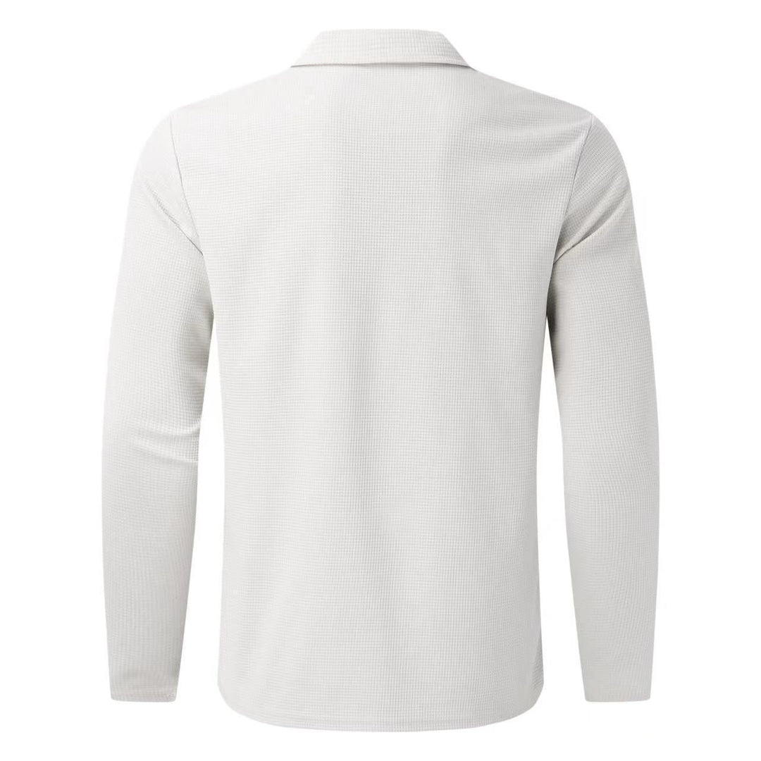 Men's Fleece Tracksuit Quarter Zip Long Sleeve Polo Shirt and Joggers Set