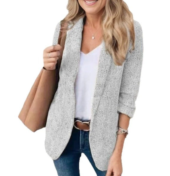 Women's Wool Blend Tailored Two-Piece Professional Suit Set